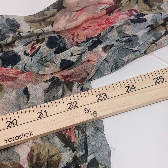 Soft Surroundings Women's Med. Open Cardigan Multi-color Floral Boho Semi-Sheer - Picture 9 of 10